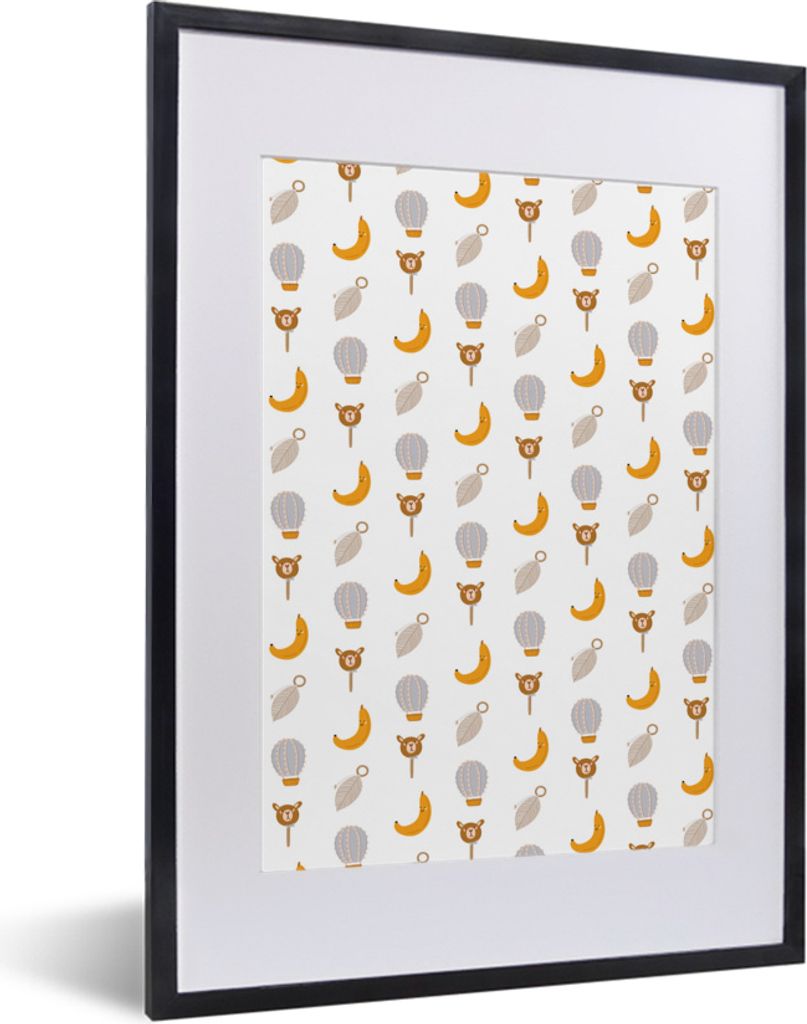 MuchoWow MuchoWow Gerahmtes Poster Illustrationen - Pastell - Muster 30x40 cm - Poster mit zchwarzem Bilderrahmen - Wandposter Schlafzimmer