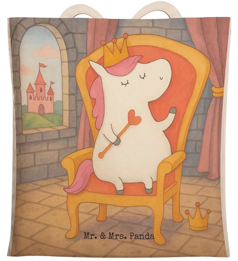 Mr. & Mrs. Panda Tote Bag Einhorn Prinzessin Design - Weiß - Geschenk, Geburtstag, Beuteltasche, Unicorn, Tasche, Tragetasche, Geburtstagsgeschenk...