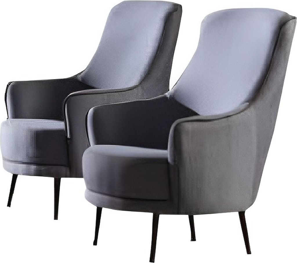 Sessel 1 Sitzer Wohnzimmer Moderne Design Elegantes Möbel Grau Luxus