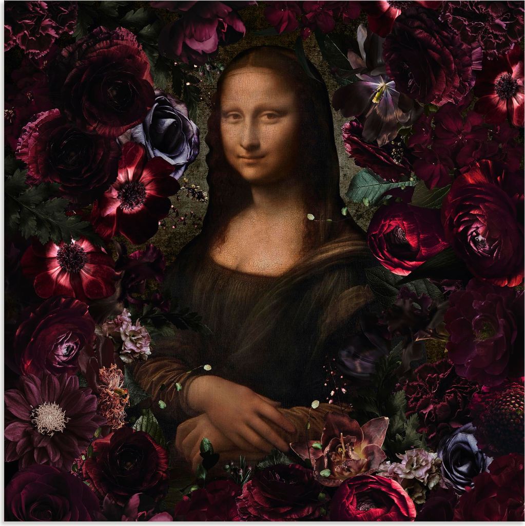 ARTland Wandbild Alu für Innen & Outdoor Mona Lisa - Da Vinci Adaption Größe: 40x40 cm