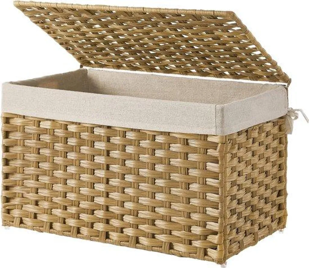Bac de rangement pour chambre et buanderie 65L avec sac à linge amovible