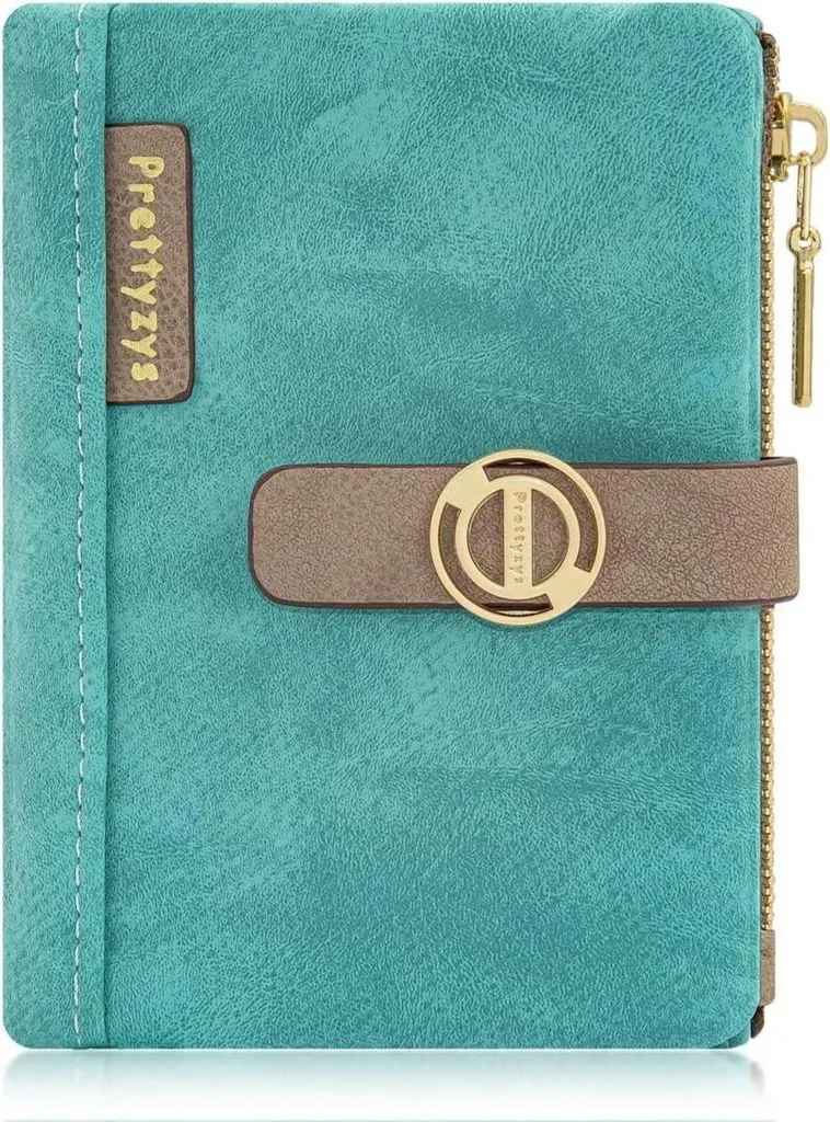 Mini portefeuille zippé pour femme en similicuir vert de haute qualité