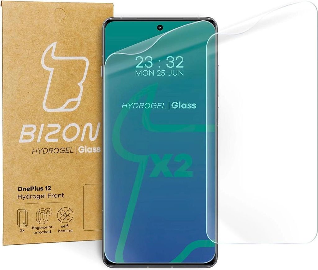 Bizon Glass Hydrogel Frontdisplayschutz für OnePlus 12, 2 Produktbild 