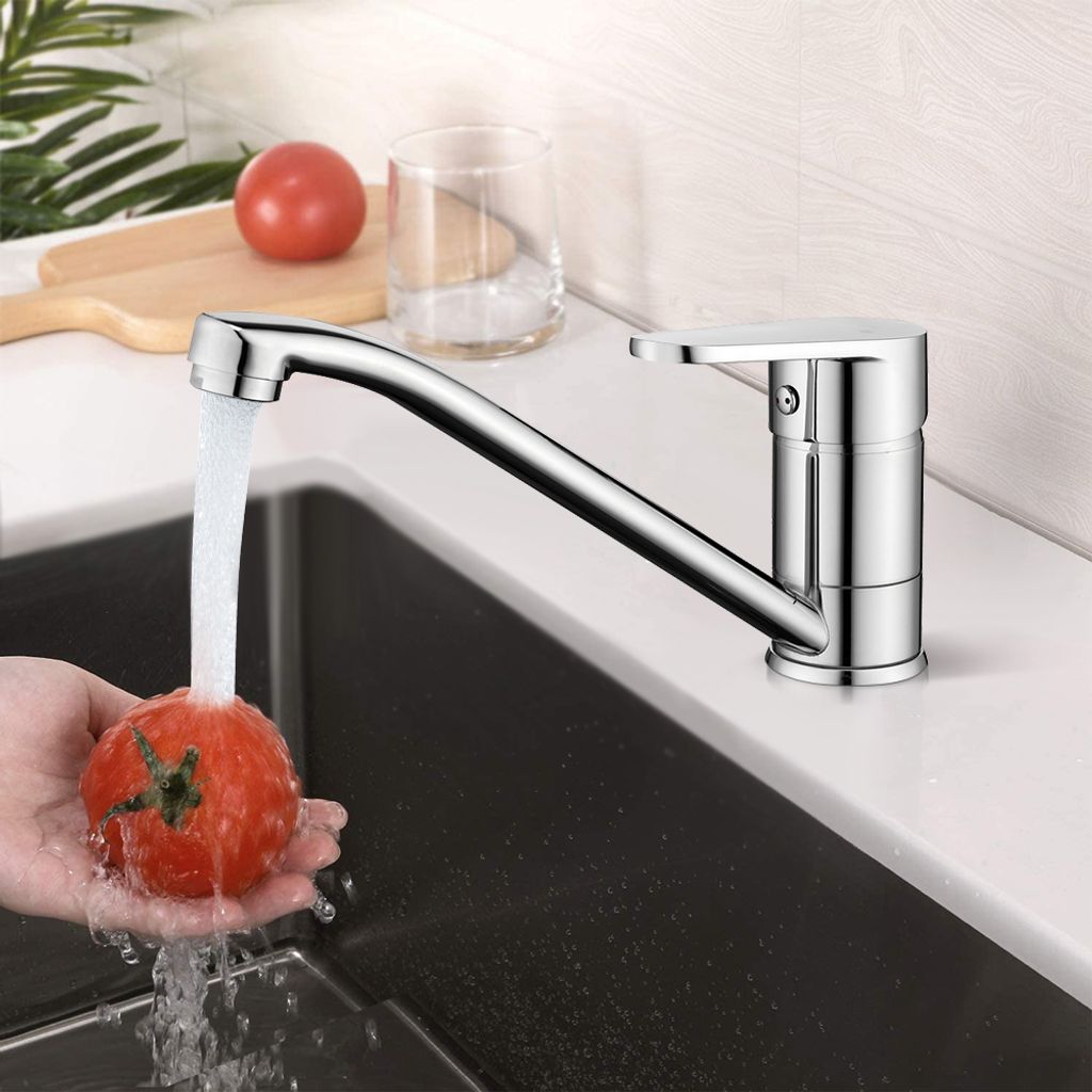 360° Niederdruck Küchenarmatur Waschbecken Küche Wasserhahn Einhandmischer Chrom 