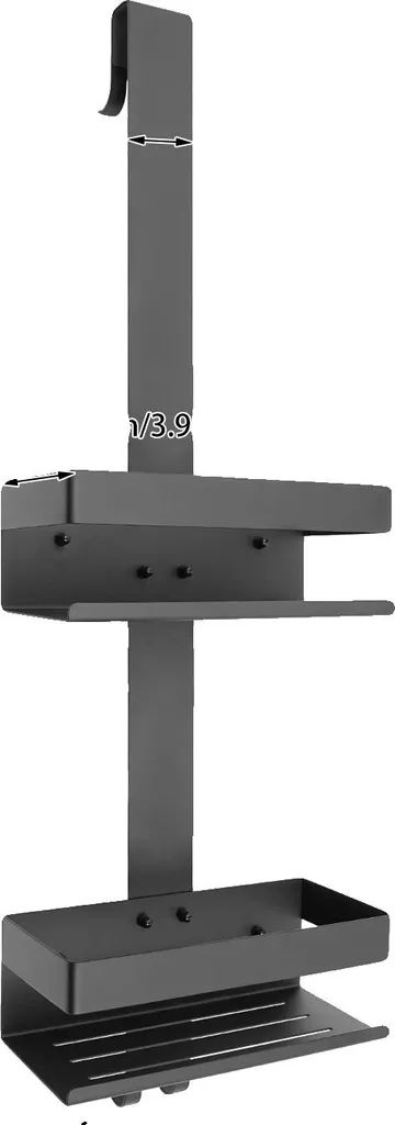 Mensola Bagno Doppia Nera Antiruggine - Scaffale Idrorepellente