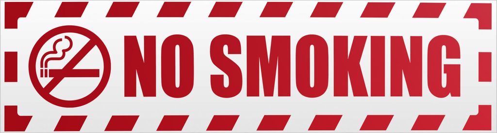 Kiwistar No Smoking gestreift Magnetschild Schild magnetisch - 60cm Rot - reflektierend - Magnetfolie für Auto PKW Kfz