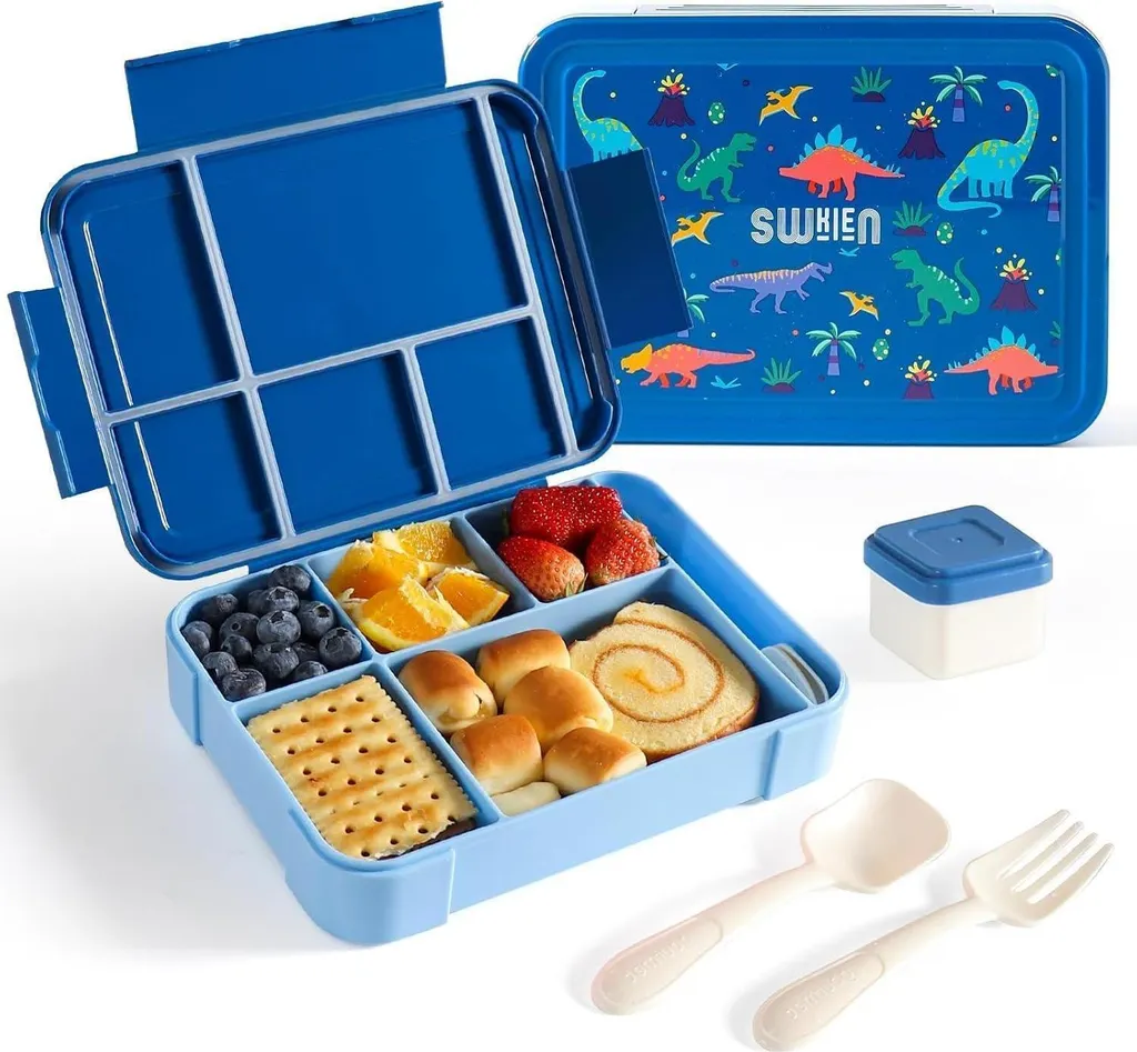 Portapranzo Swkien 1300ml Blu: Bento Box Robusta per Scuola e Ufficio