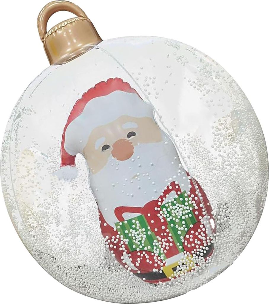 23,6 Zoll aufblasbare Weihnachtskugeln mit LED-Riesenbeleuchtung, dekorierter Ball, PVC, faltbar, durchsichtig, Fernbedienung, Außendekoration fü...