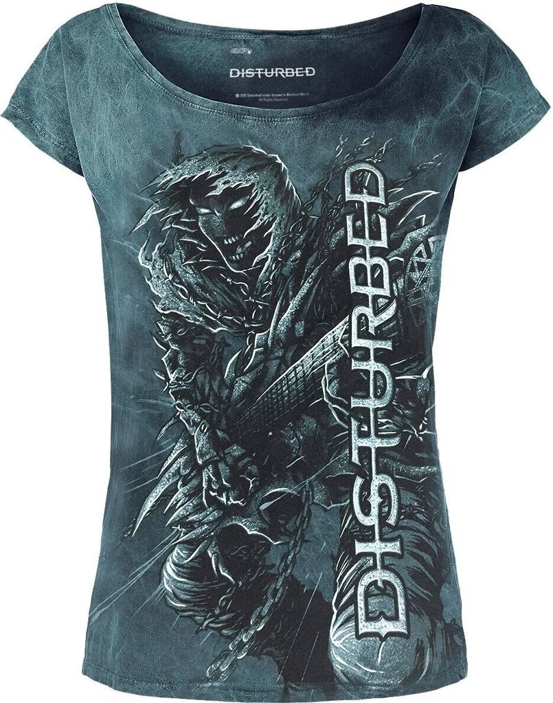 Disturbed T-Shirt Damen Disturbed Guitar petrol M Produktbild 