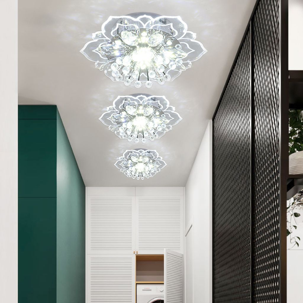 LED Kristall Deckenlampe Dimmbar Flurleuchte Schlafzimmer Wandlampe Beleuchtung 