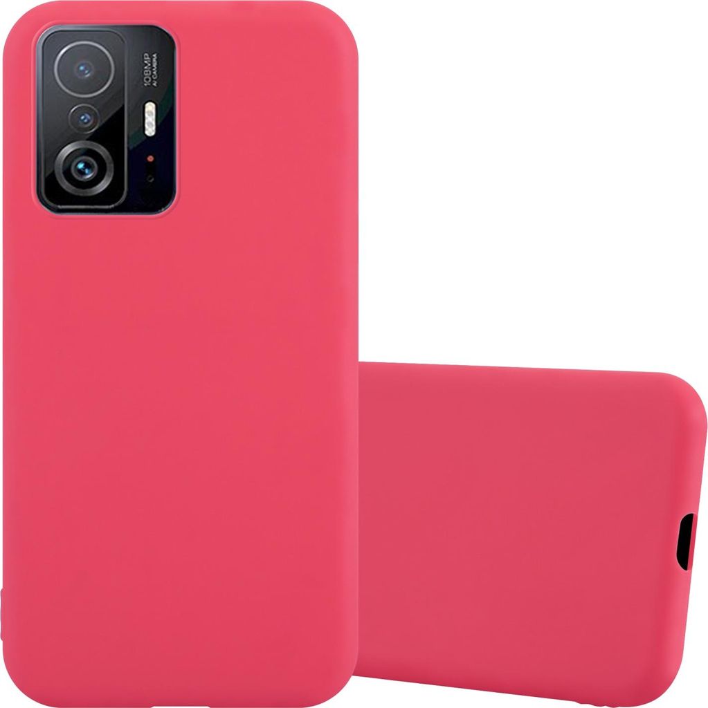 Cadorabo Hülle für Xiaomi 11T / 11T PRO Schutzhülle in Rot Handyhülle TPU Silikon Etui Case Cover