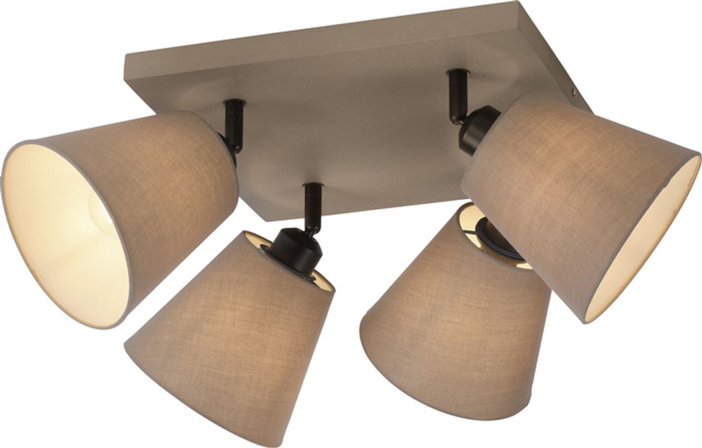 JUST LIGHT LED Deckenlampe RIALA Stoffschirm Spots Produktbild 