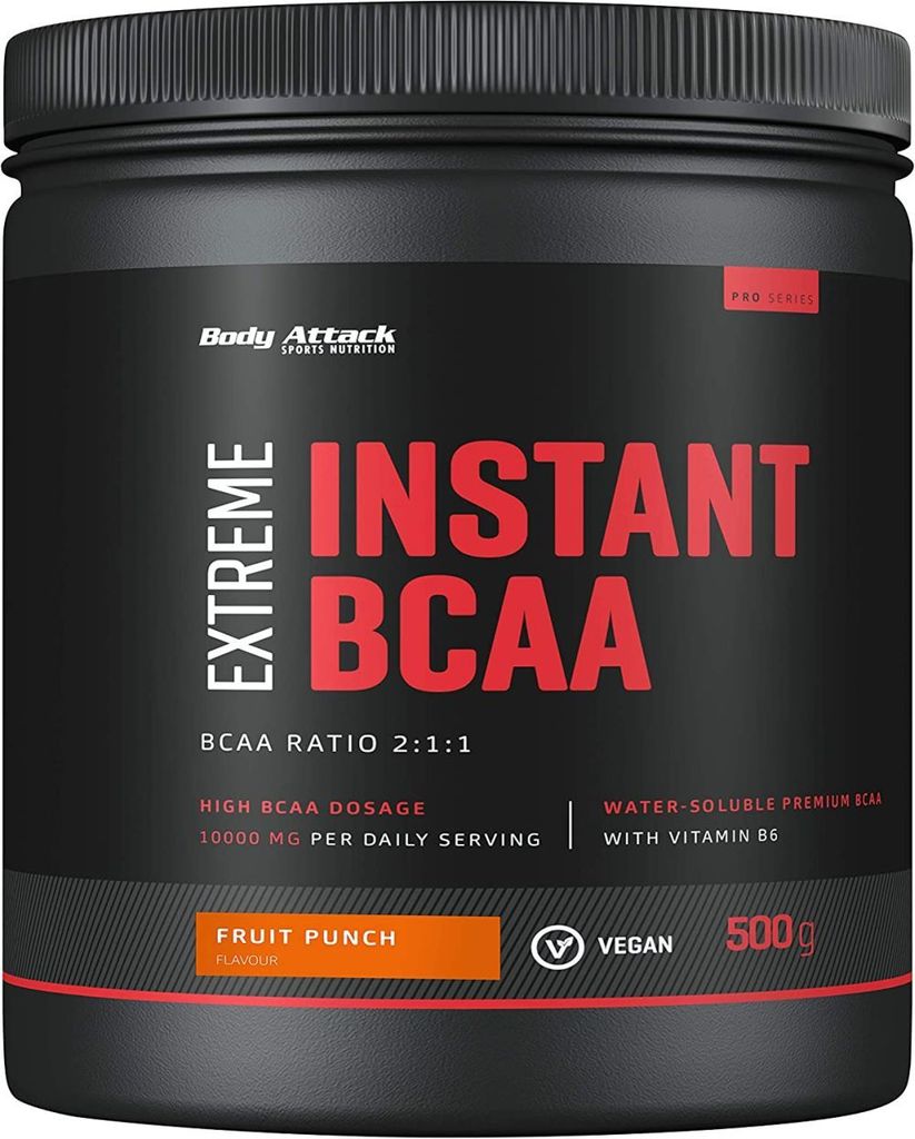 Body Attack Extreme Instant BCAA – 500 g Dose Fruit Punch Flavour