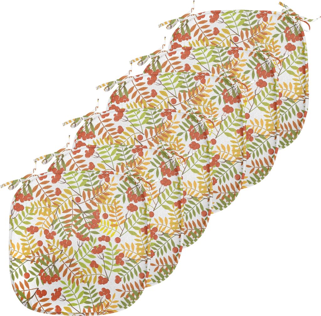 ABAKUHAUS Eberesche Polster für Esszimmerstühle, Ländliche Pflanzen Wildnis, Dekoratives wasserfestes Kissen mit Riemen für Küchensitze, 40 cm...