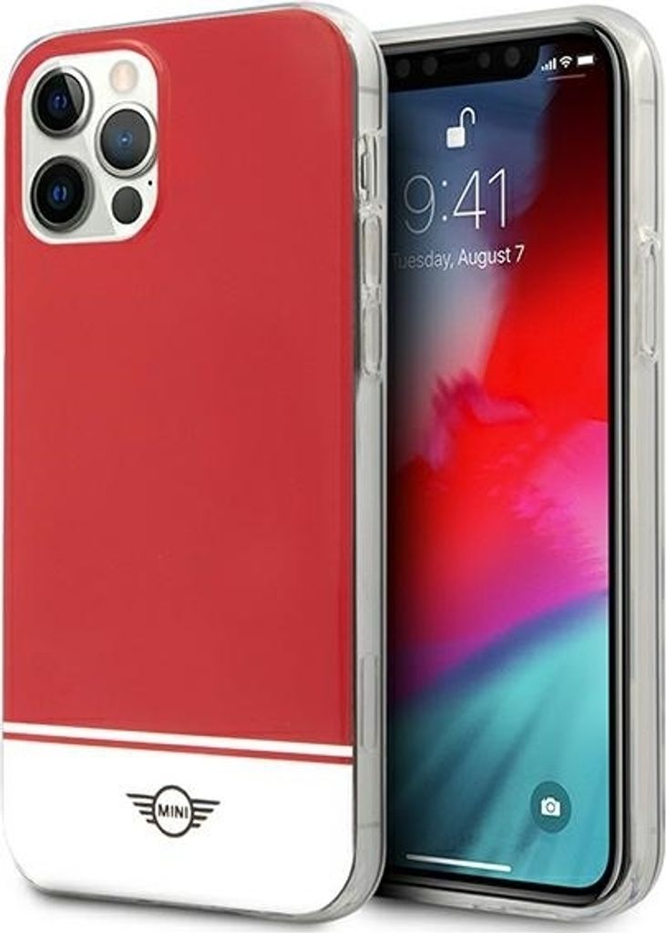 Mini MIHCP12MPCUBIRE iPhone 12/12 Pro 6,1" rote Hartschalenhülle Stripe Collection Handyhülle
