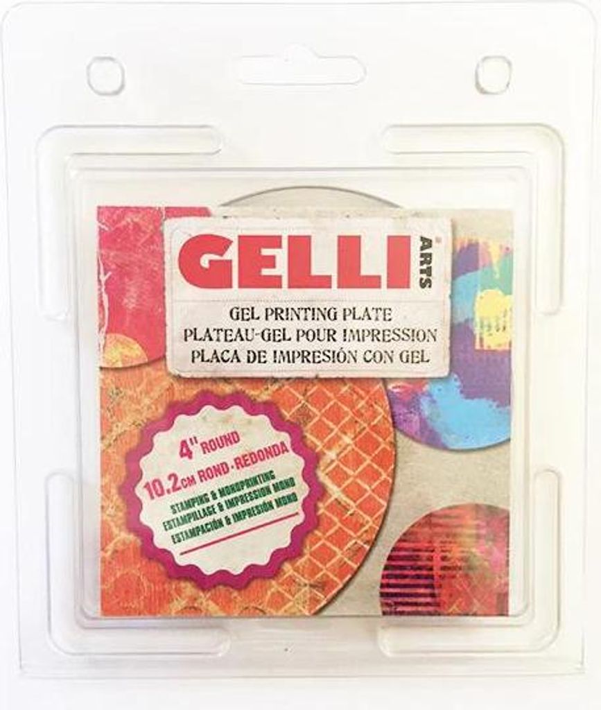 Gelli Arts Gel-Druckplatte rund 10 cm für kreativen Gelprinting-Spaß