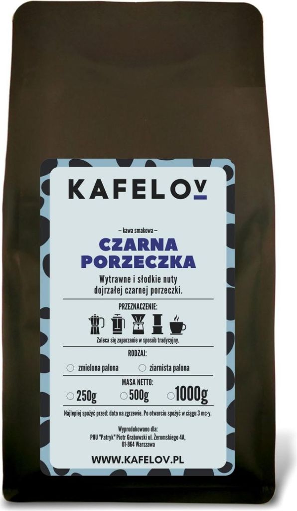 KAFELOV | Kaffeepulver schwarze Johannisbeeren 1000G - Aromatische Arabika - Süß und herb