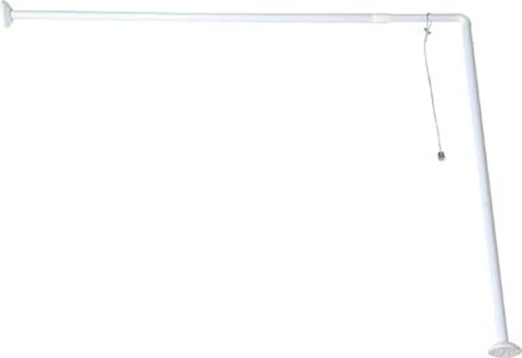 Barre de rideau de douche coudée blanche Aluminium 180x1,9 cm Tendance