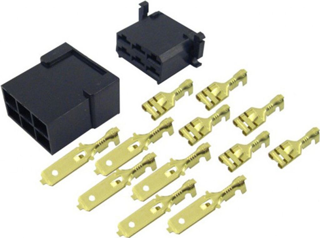 Universal 6 poliger sechs Kontakt Stecker Anschlussstecker 12 24 Volt KFZ PKW LKW Motorrad Trecker Oldtimer usw.