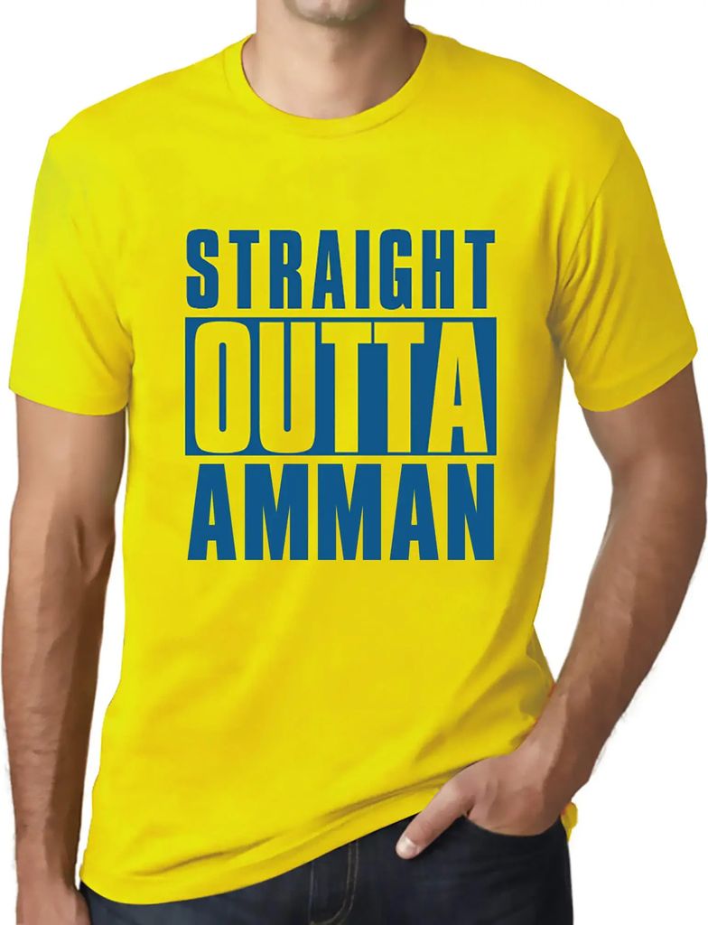 Herren Grafik T-Shirt Direkt aus Amman – Straight Outta Amman – Öko-Verantwortlich Vintage Jahrgang Kurzarm Lustige Druck Geburtstag Geschenk ...