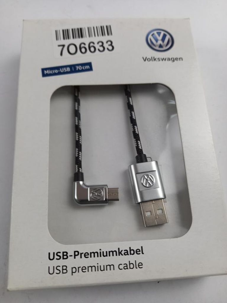Original VW Premiumkabel Ladekabel Kabel 70cm (USB A auf Micro USB) 000051446AF