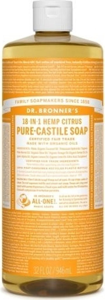 Dr.Bronner's 18-IN-1, Mydło w płynie, Oczyszczenie, Aqua, Zdjęcie produktu 