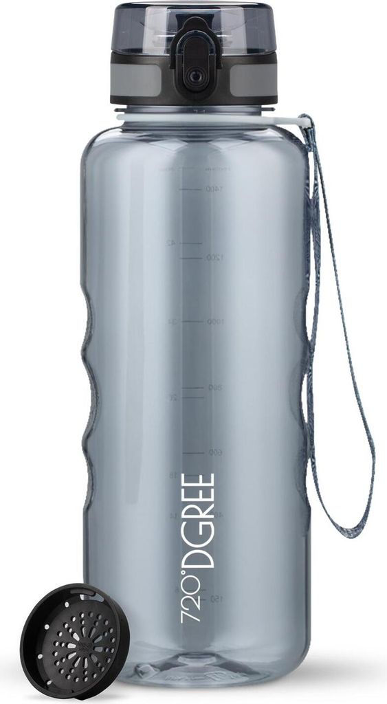uberBottle crystalClear Trinkflasche mit Sieb 1500ml / Stone Gray/ 720DGREE