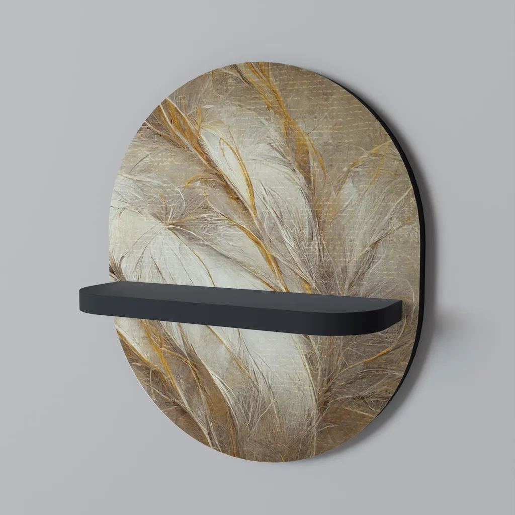 Étagère ovale noire SOFT PLUMAGE, meuble de rangement en métal