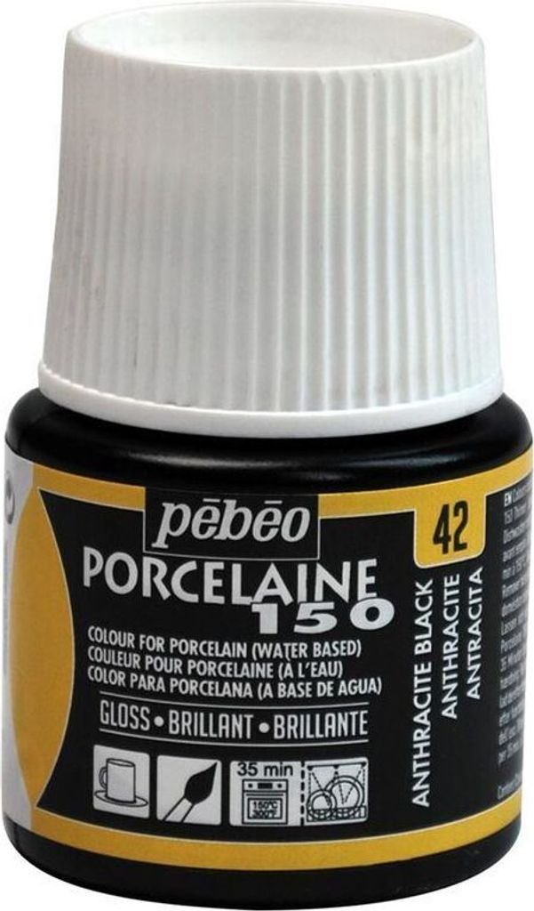 Pebeo Porcelaine 150, 45 ml, 42 Anthrazitschwarz