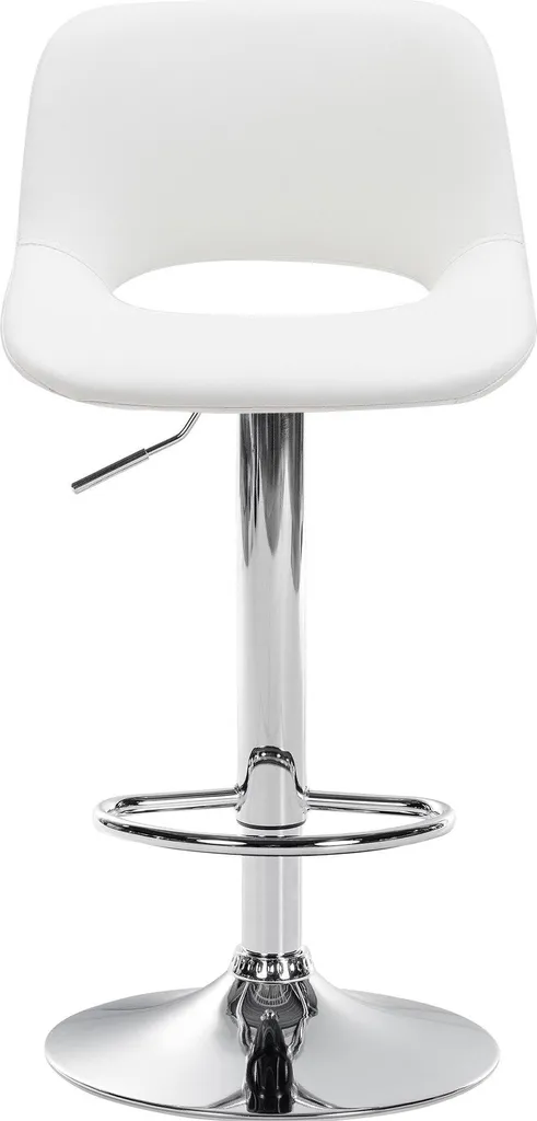 Sgabello Alto Bianco Bar con Base Cromata - Offerta Limitata Online - 5