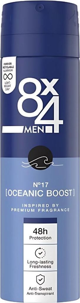 8 x 4 Deodorant Spray Men - Nr. 17 Oceanic Boost - Deodorant - Ozeanduft - 150 ml - 1 Stück