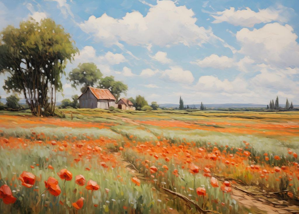 Plakat 35x25cm Flüsternde Mohnfelder