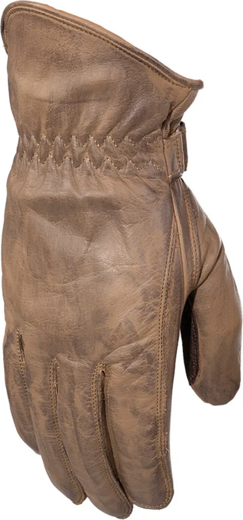 Rusty Stitches Johnny Gants Moto en Cuir Marron Clair Homme Taille XL