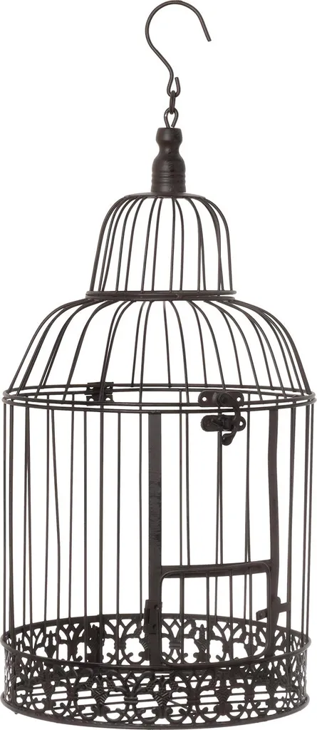 Cage à Plantes et Fleurs Décorative Brune - Set de 2 pour Suspension