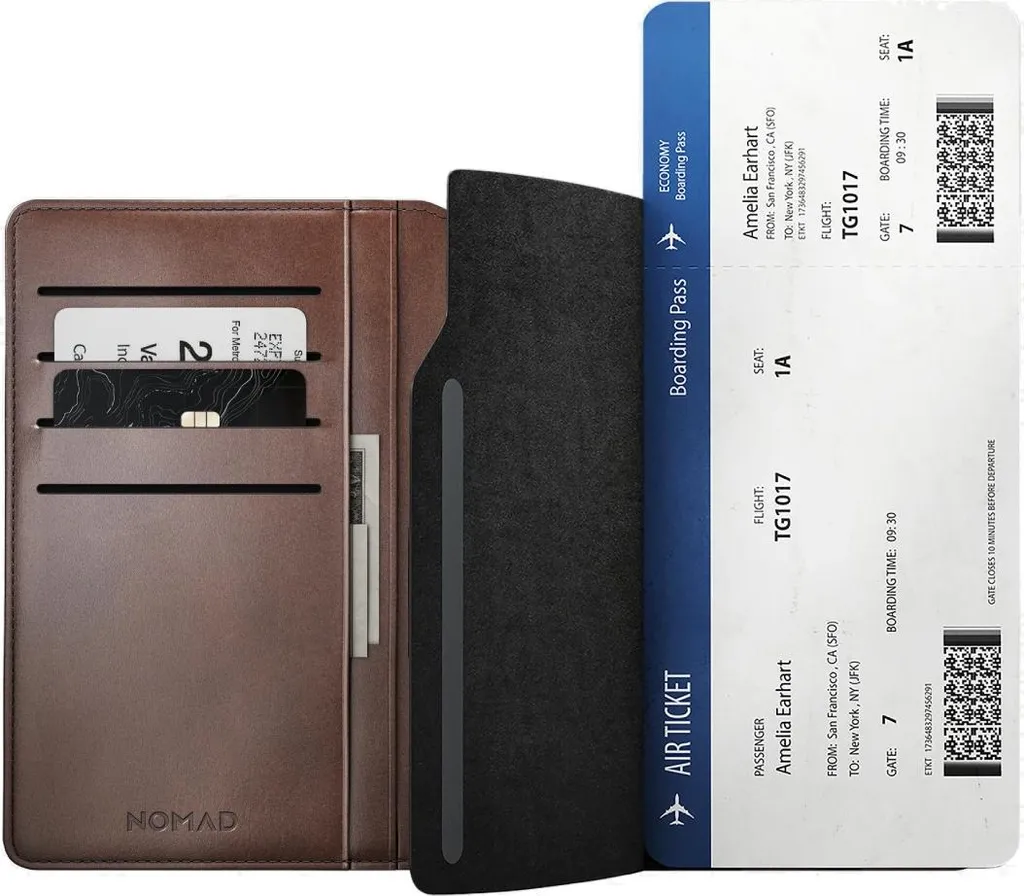 Porte-Passeport Nomad Marron en Cuir - Organiseur de Voyage Compact