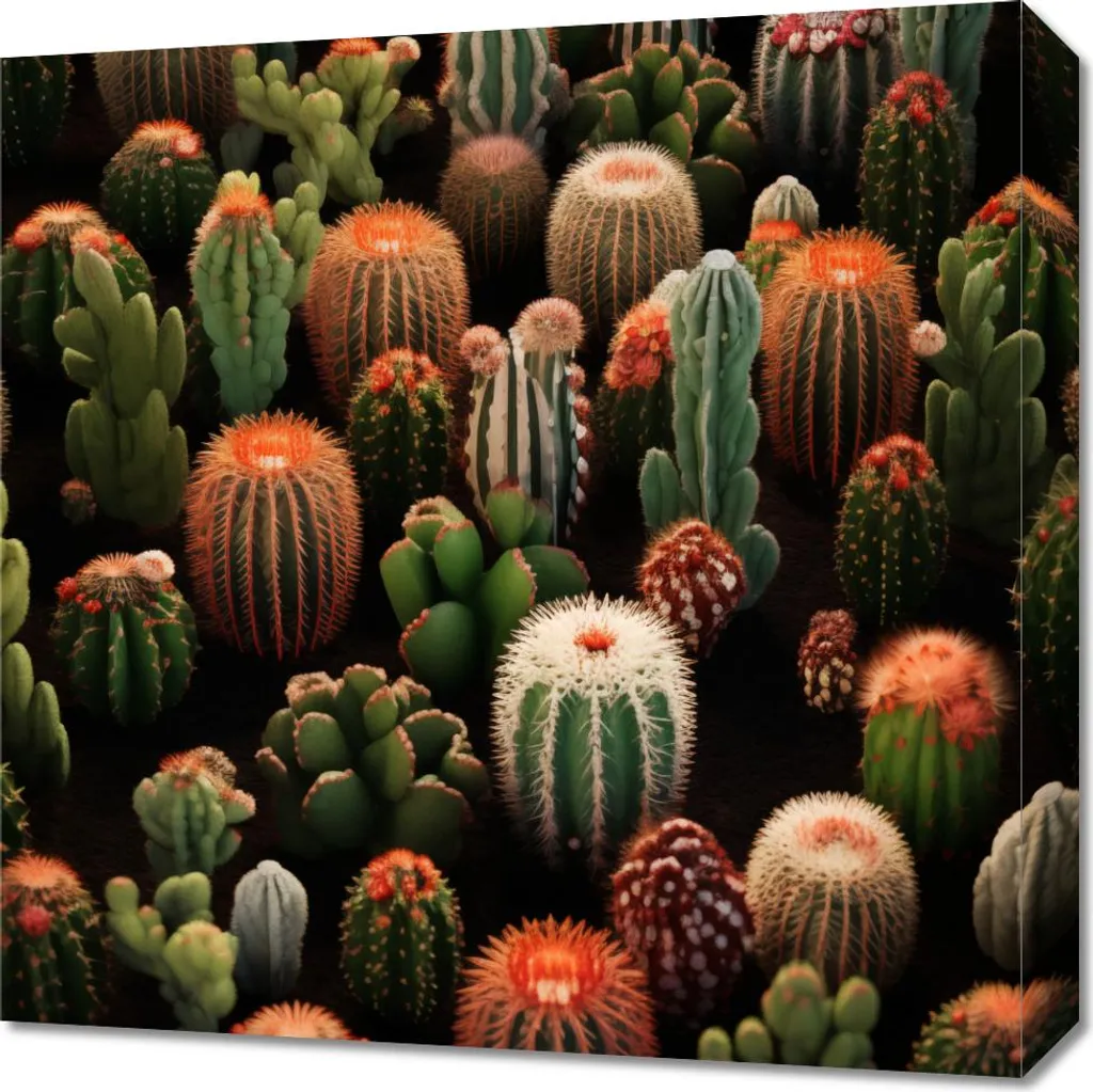 Quadro 50x50cm Giardino di cactus: Tela Moderna Arredamento Casa