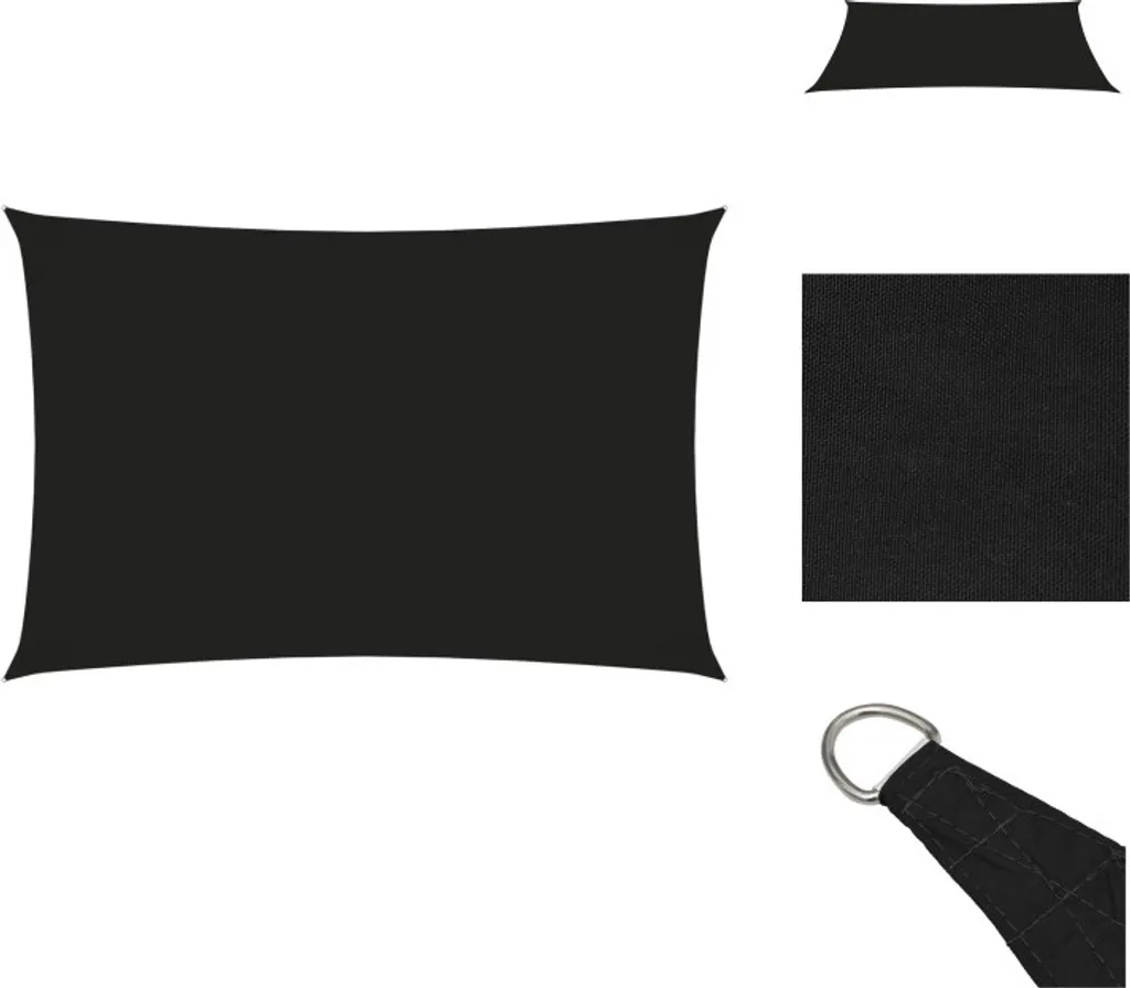 vidaXL Tenda da sole in tessuto Oxford rettangolare 2x4 m nero - Ombrelloni e tende da sole
