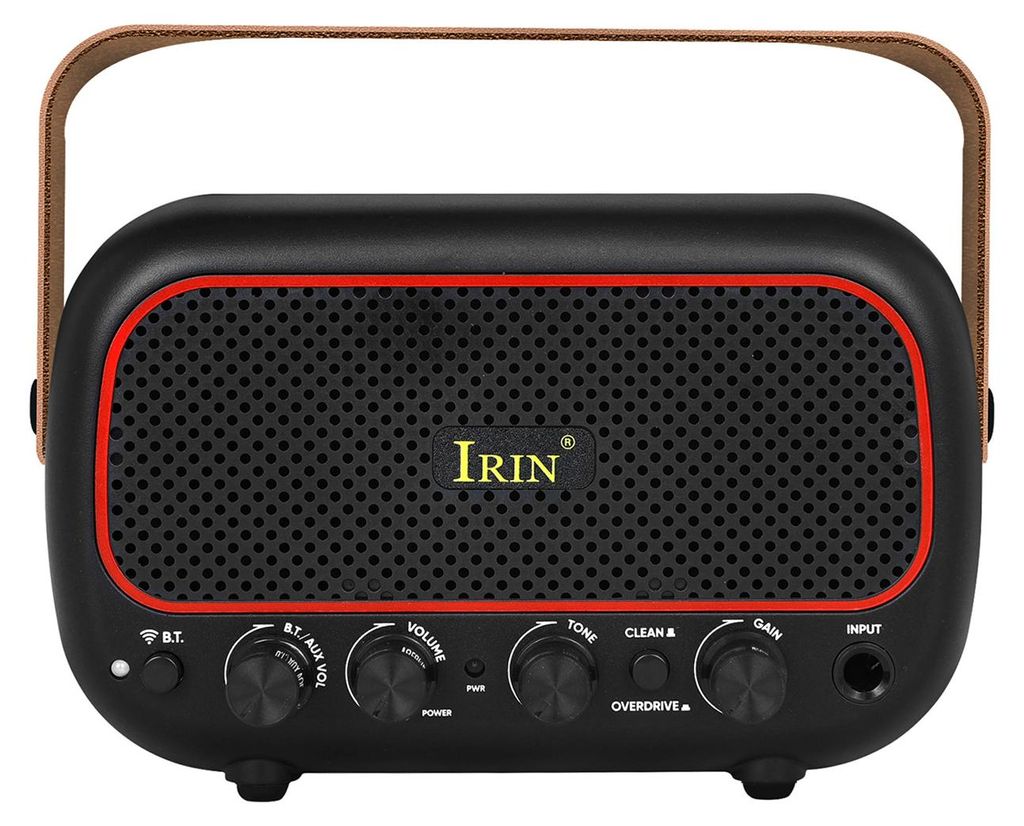 Tragbarer BT-Gitarrenverstärker, 10 W, zwei Lautsprecher, Clean- und Overdrive-Sound, Klangregelung, wiederaufladbar, Kopfhöreranschluss, für E-...