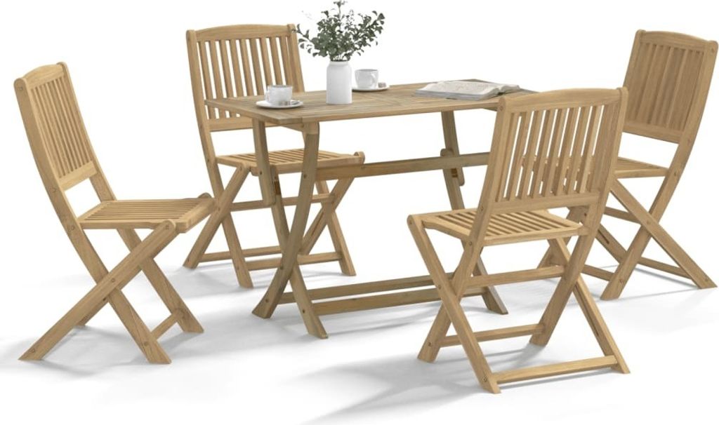 Stabli 5-tlg. Garten-Essgruppe Massivholz Akazie Balkonmöbel Set Gartenlounge