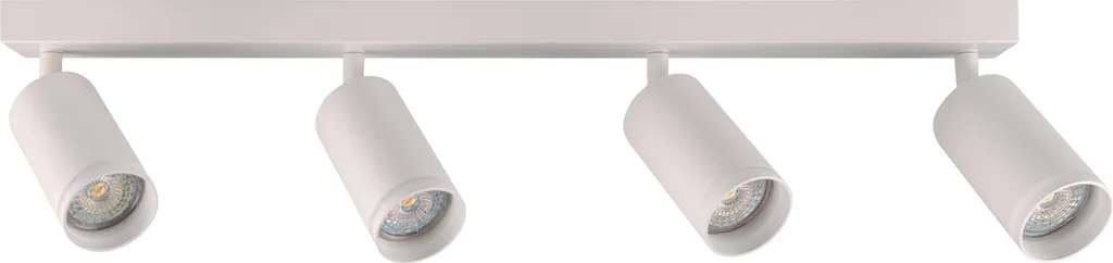 Plafonnier 4 spots PARIS blanc en aluminium GU10 60 cm pour salon