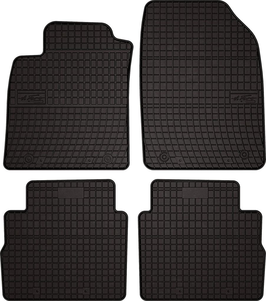 Gummifußmatten passend für Opel Vectra C (Combo, Bj. 2003-2008) – schwarz, passgenau, mit Befestigungen set 4 Stk. - Gummi-Automatten