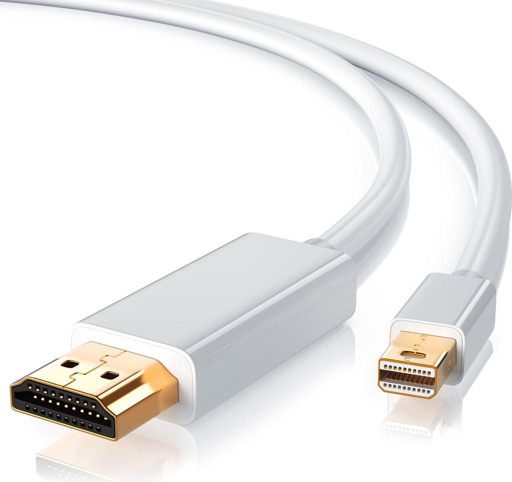 CSL Mini DisplayPort zu HDMI Typ A Audio- & Video-Kabel, Premium Full HD MiniDP Adapter Monitor Kabel - 1m