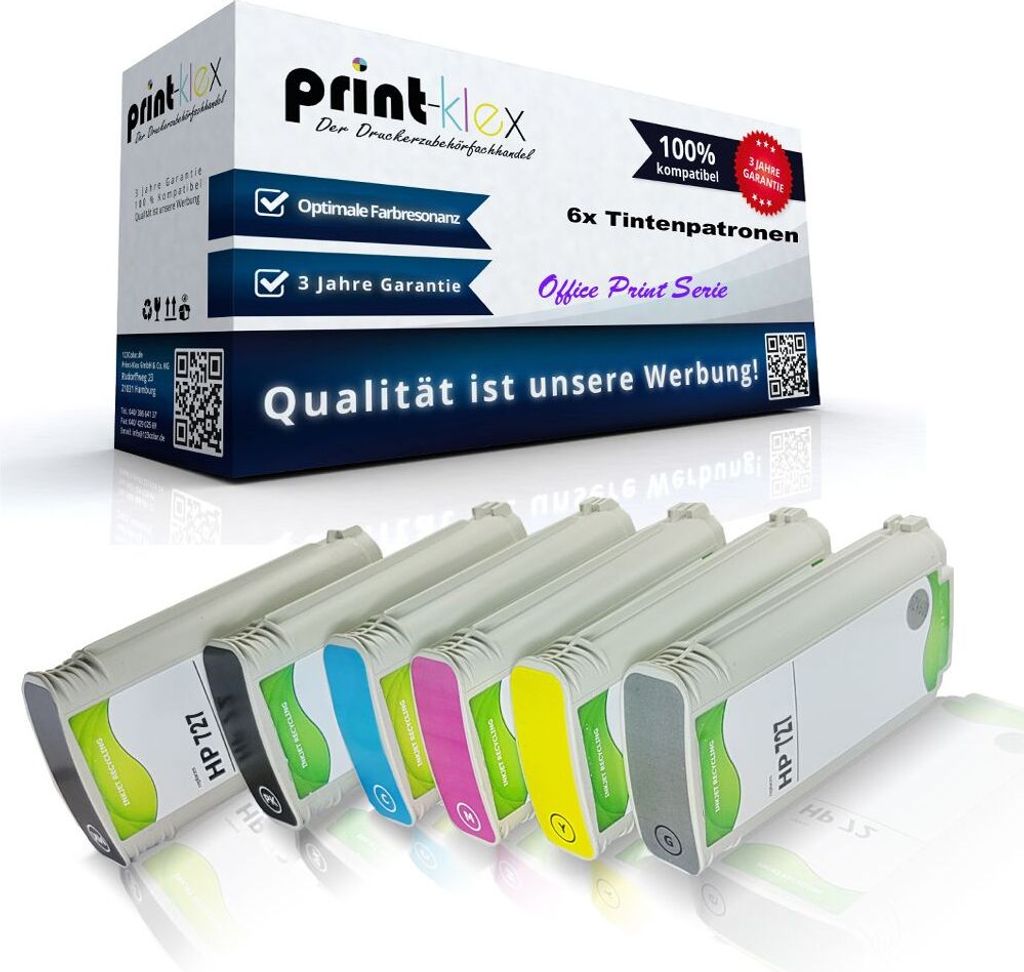 6x Kompatible Patronen für HP DesignJet T920 ePrinter 36Inch DesignJet T920 ePrinter PS36Inch DesignJet T920 Series DesignJet T930 DesignJet T930 ...