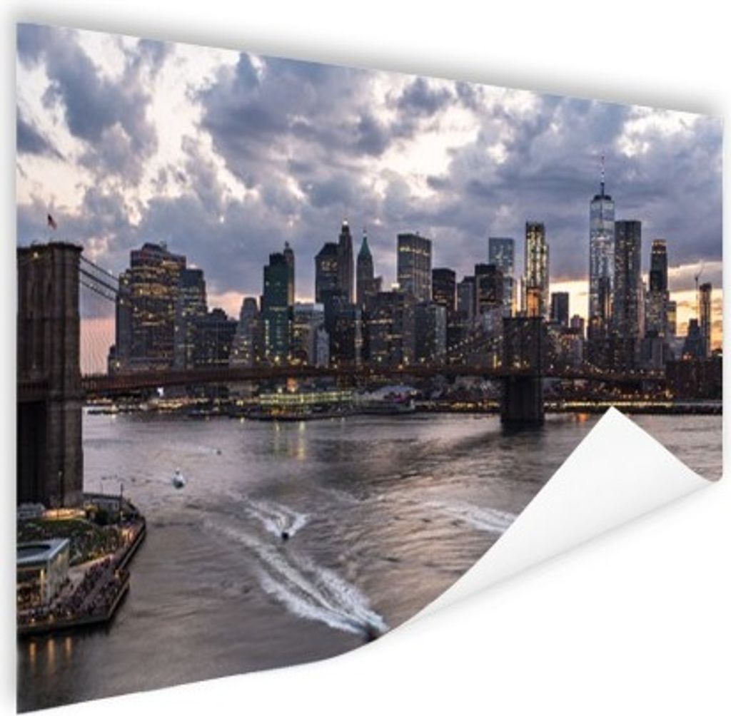 MuchoWow Poster New York - Brooklyn Bridge - Manhattan 60x40 cm - Schlafzimmerdekoration