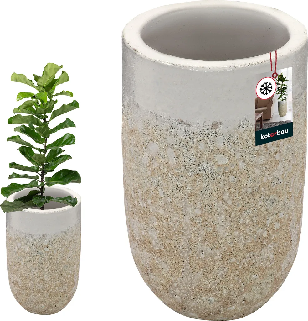 KOTARBAU Pot de fleurs blanc 26 cm en céramique résistant au gel