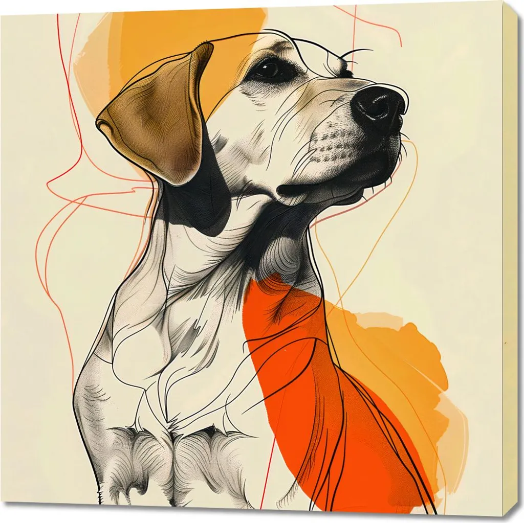 Décoration murale Esquisse de l'honneur canin - Grand tableau 90x90 cm