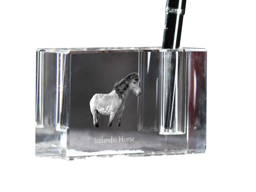 Portapenne Cavallo Islandese in Cristallo Art-Dog | Organizer da Scrivania - 3