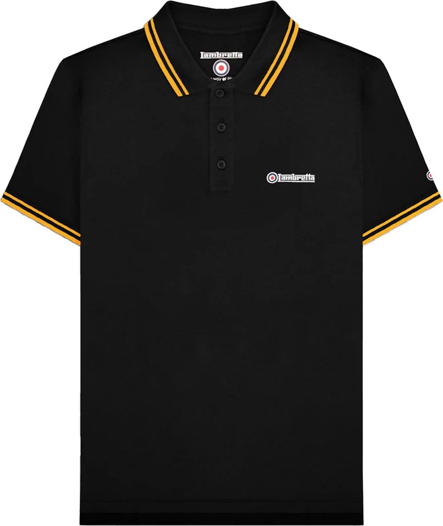 Lambretta - "SS25" Polo pour homme LB271 (XL) (Noir/Or) Image du produit 