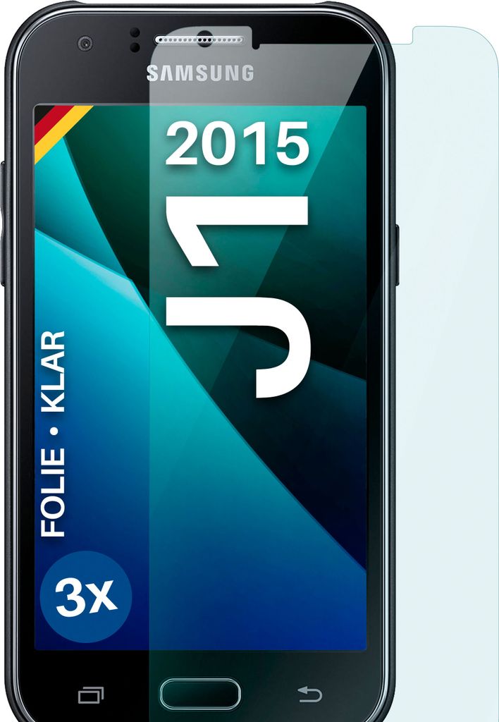 moex 3x Schutzfolie kompatibel mit Samsung Galaxy J1 (2015) - Displayschutzfolie dünn Folie, Klar