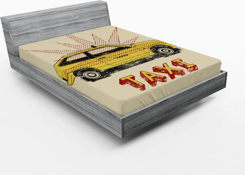 Lenzuolo con Angoli 180x200 Pop Art Taxi Vintage - ABAKUHAUS Retrò